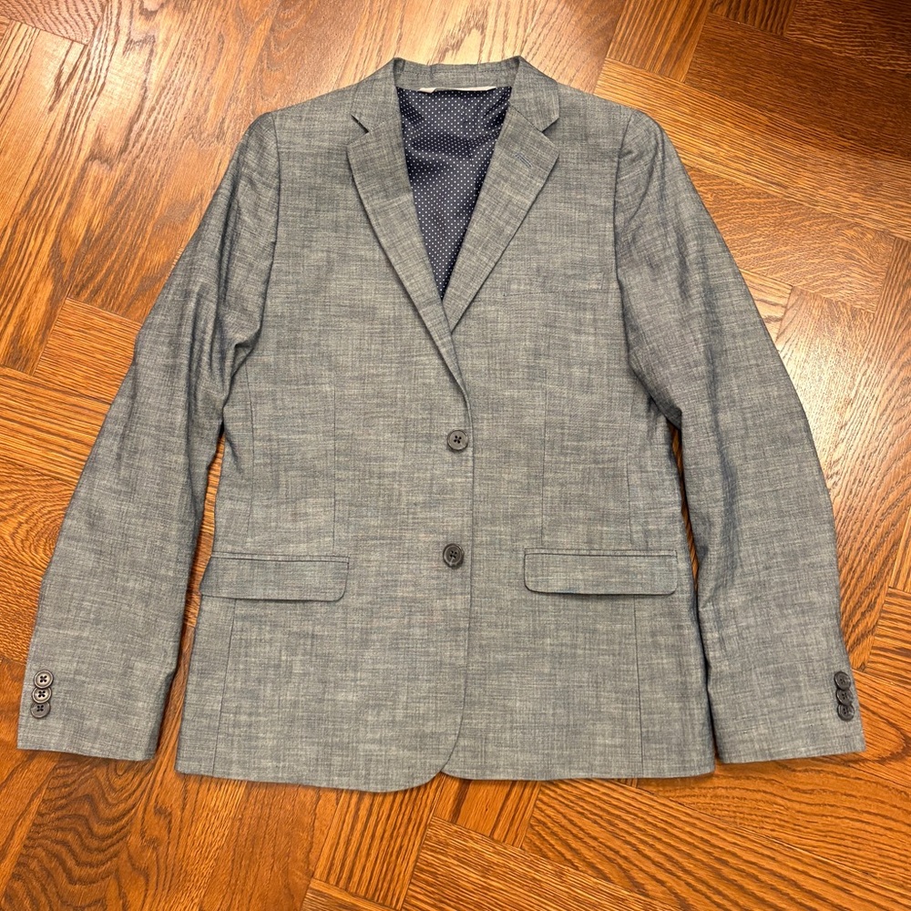 Nordstrom Blue-Gray Linenblend Blazer